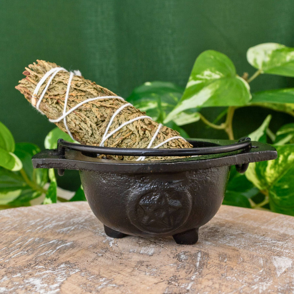 Cast Iron 3" Pentagram Cauldron