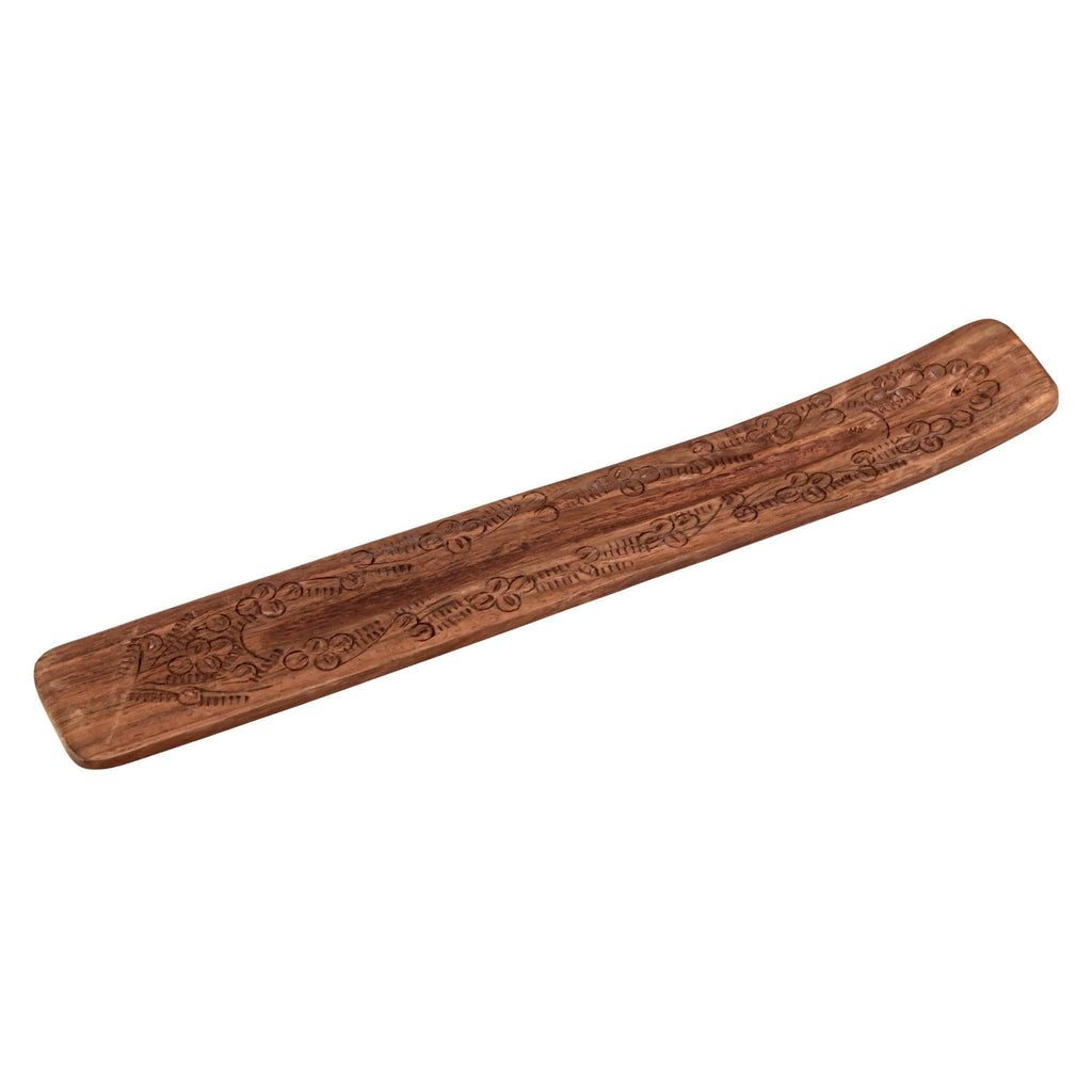 Floral Carved Wood Incense Holder