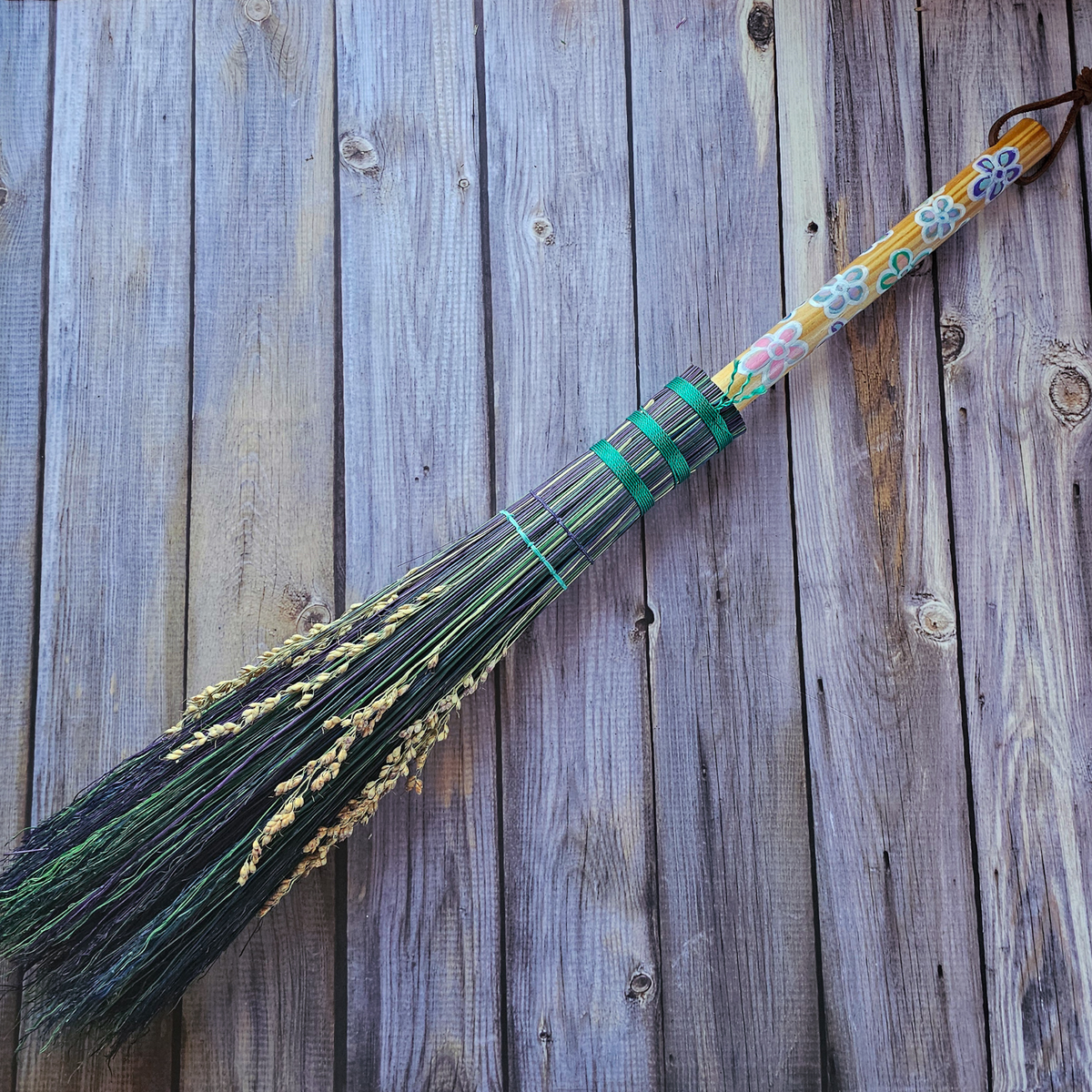 24” Hand Painted Broomcorn Besom