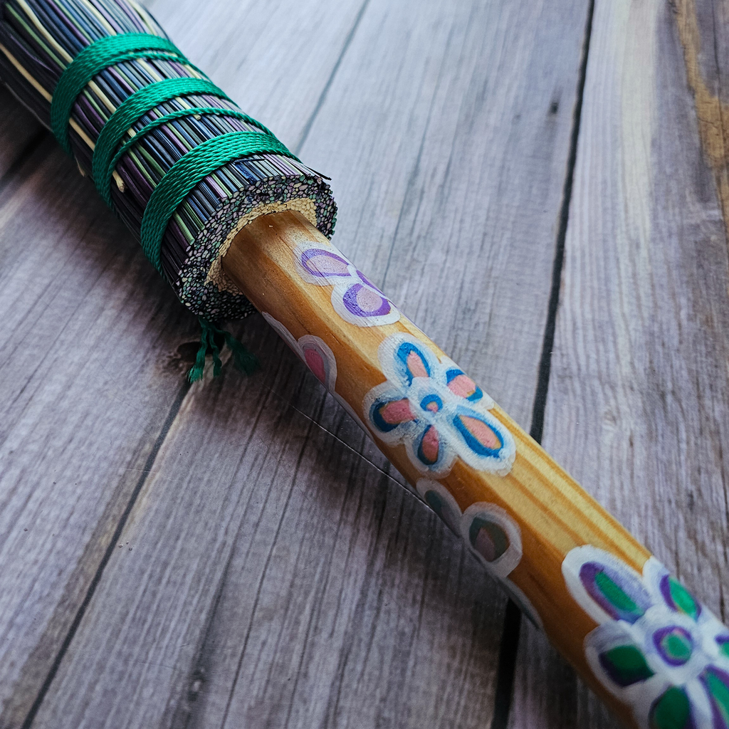 24” Hand Painted Broomcorn Besom