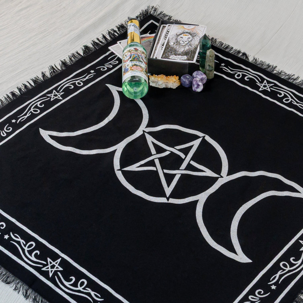 Triple Moon Pentagram Altar Cloth